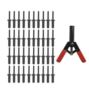 ALL-CARB 41Pcs Plastic Poly Rivet Gun Quick Set Riveting Hand Tool W/ 40 Poly Rivets