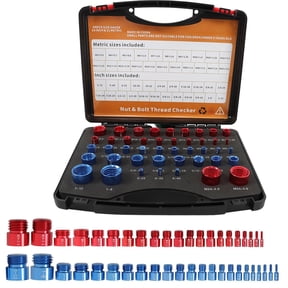 ALL-CARB 44 PCS Nut and Bolt Thread Checker, 23 Inch & 21 Metric, Nut and Bolt Gauges are Individually Housed in Cases for Testing Fixed Bolts or Threaded Holes in Enclosed Areas