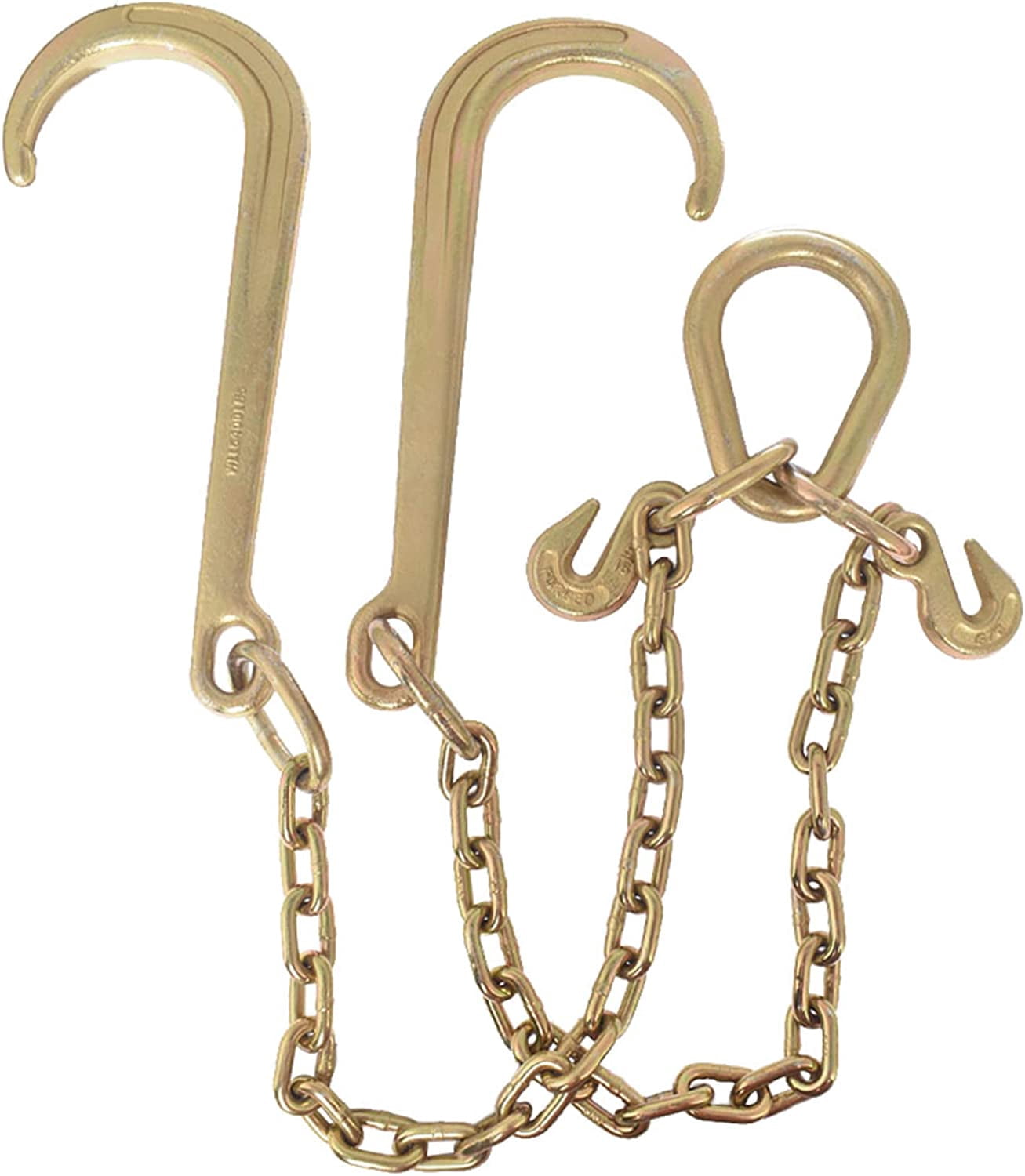 ALL-CARB 5/16 X 2 G70 Tow Chain J-Hooks V-Chain Replacement for Rollback Wrecker Carrier Flatbed Truck