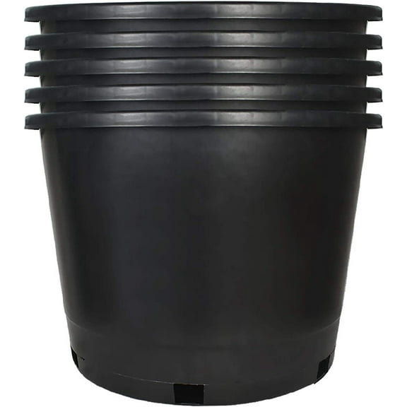 ALL-CARB 5-Pack 25 Gallon Premium Black Nursery Pot Plant Container Garden Planter Pots (25 Gallon)