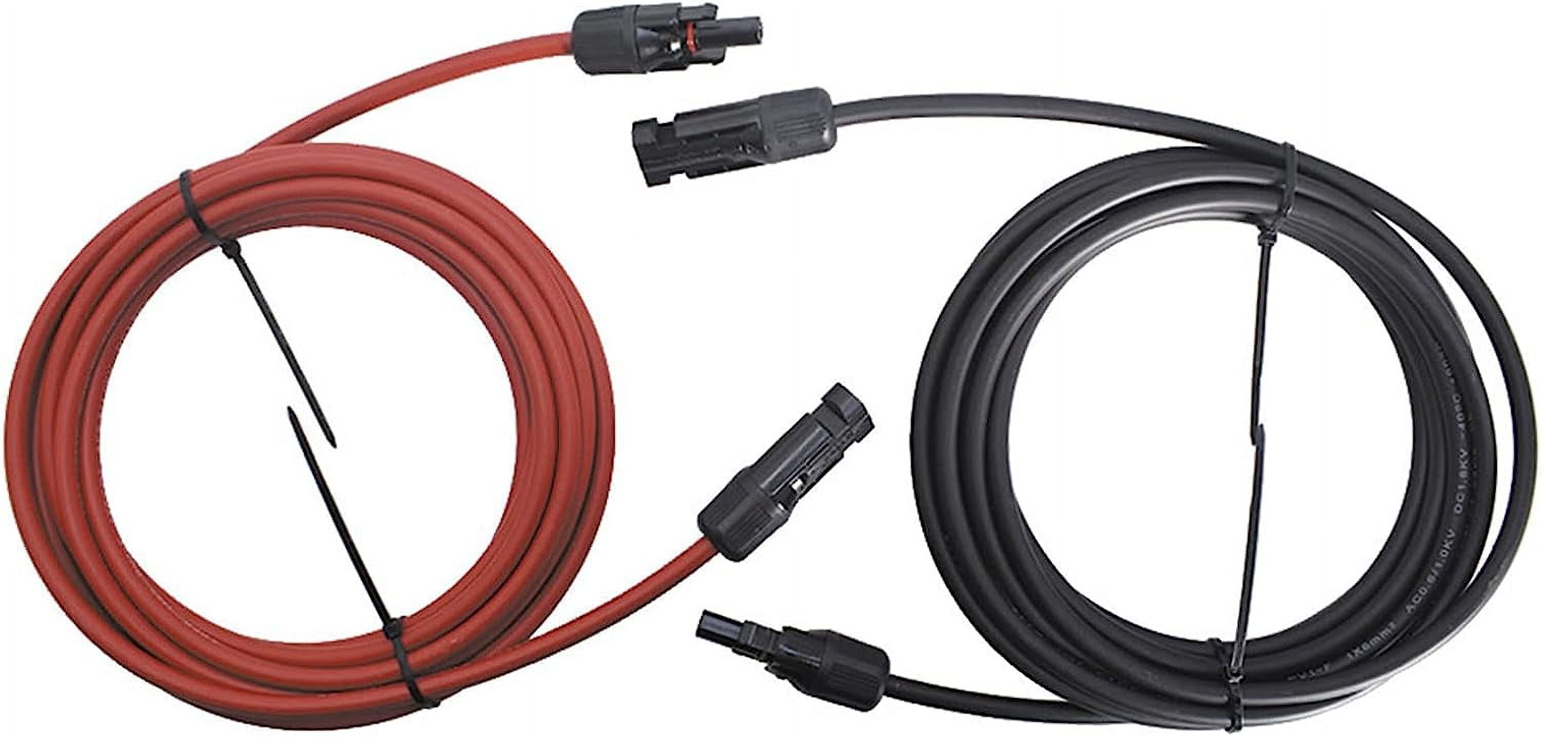 ALL-CARB 5FT Solar Panel Extension Cable Wire 10AWG with Female and Male Connector Black and Red Solar Panel Extension Cable Wire