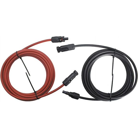 ALL-CARB 5FT Solar Panel Extension Cable Wire 10AWG with Female and Male Connector Black and Red Solar Panel Extension Cable Wire