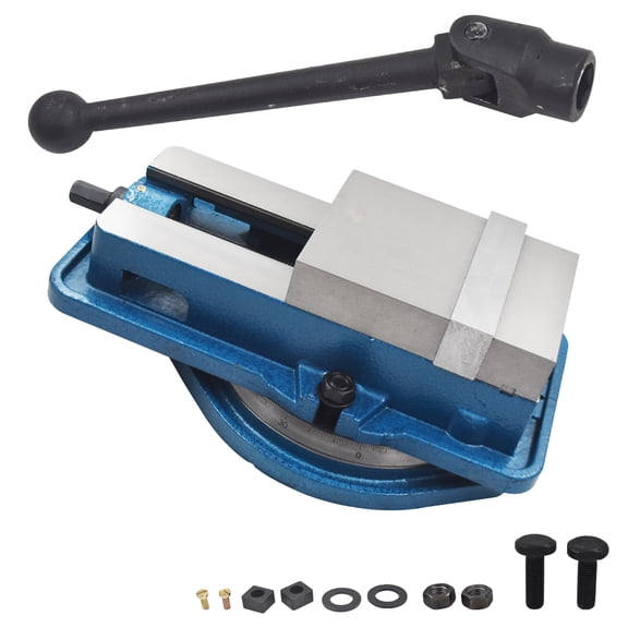 ALL-CARB 6" Lockdown Milling Machine Vise Swiveling Base Bench With 360 Swiveling Base