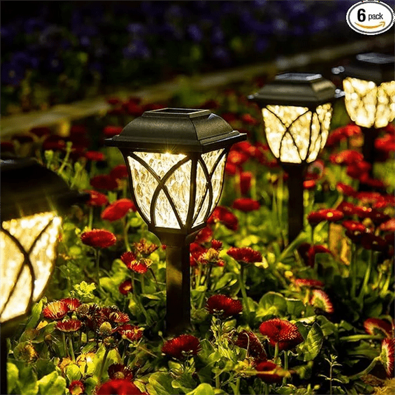 ALL-CARB 6 Pack LED Solar Lights Outdoor Waterproof Outside Lights for Yard Patio Decor