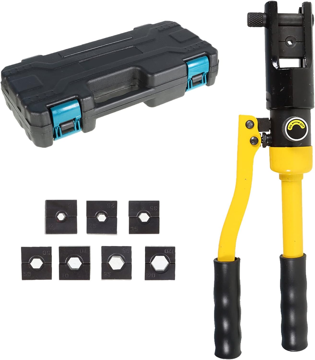 ALLCARB 7.5 Ton Hydraulic Crimper Tool Manual Cable Lug Crimper with 8
