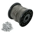 thumbnail image 1 of ALL-CARB 7 x 7 Strand Construction 328FT 1/16 Inch Stainless Steel Wire Rope with 150 Sleeves Fit for Hanging Items and Building Fences, 1 of 7