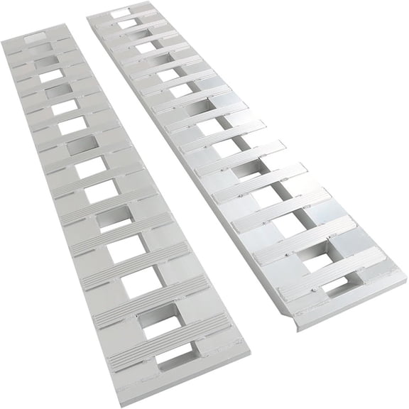 ALL-CARB 84 inch X 14 inch Aluminum Ramps Trailer Ramps 1 Pair Hook Ramp Attachment End