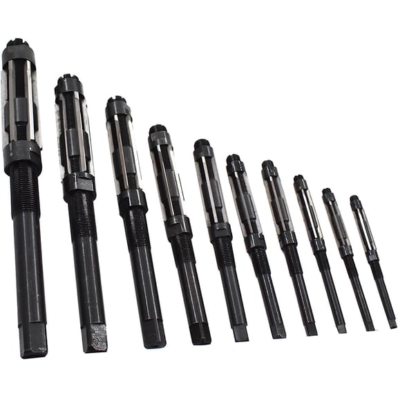 ALL-CARB 9 Pieces 11.75-29.5 MM Adjustable HSS Hand Reamer Set for Drilling Machines and Other Machine