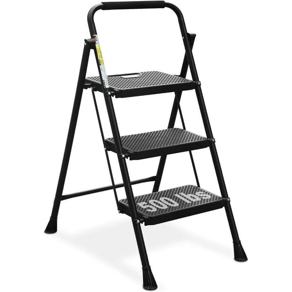 ALL-CARB Aluminum Ladder Folding with Wide Anti-Slip Pedal Lightweight and Portable