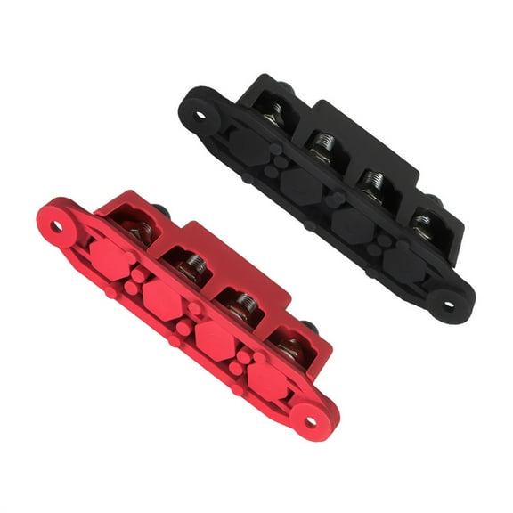 ALL-CARB Bus Bar Power Distribution 12V 250A 3/8" 4 Post Busbar Red and Black Pair