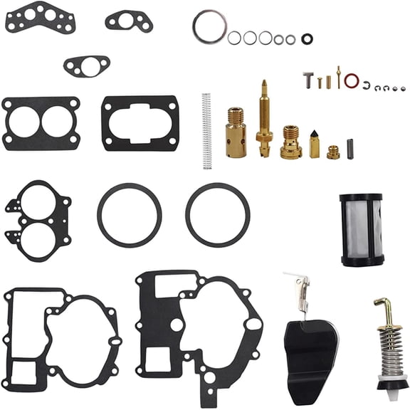 ALL-CARB Carburetor Carb Rebuild Repair Kit w/Float Fit for Mercury Marine 3.0L 4.3L 5.0L 2-Barrel Carburetor