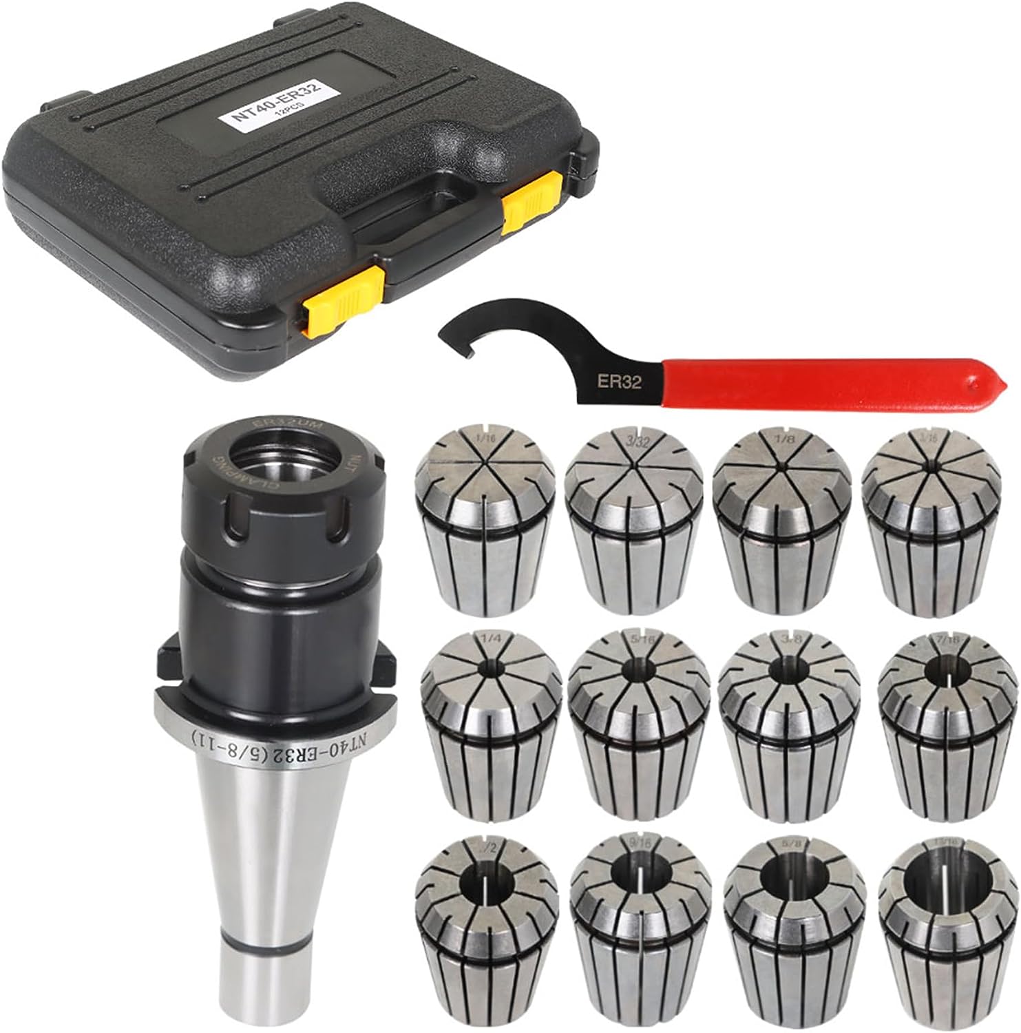 ALL CARB ER 32 NMTB 40 Set Precision Spring Collet Chuck Tool Holder ALL CARB ER 32 NMTB 40 Set Precision Spring Collet Chuck Tool Holder