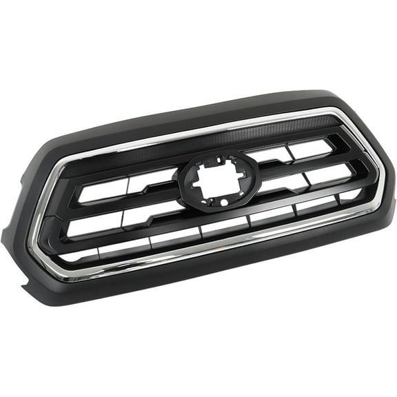 ALL-CARB Front Bumper Hood Grille Upper Black Net with Chrome Molding Replacement for Toyota Tacoma 2016-2021