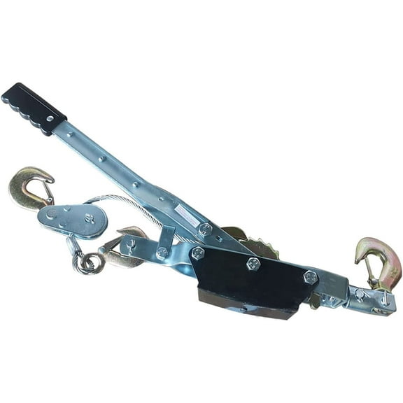 ALL-CARB Heavy Duty 4 Ton Power Dual Gear Ratchet Puller System Come-Along Tool, 3 Hook Dual Gear Power Puller