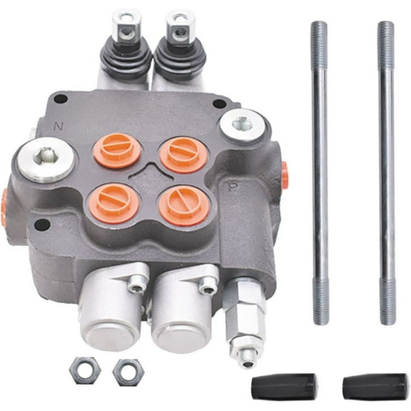 ALL-CARB Hydraulic Valve, 2 Spool 21 GPM 3600 PSI SAE Ports Hydraulic Directional Control Double-Acting Valve for Small Tractors Loaders Log Splitters