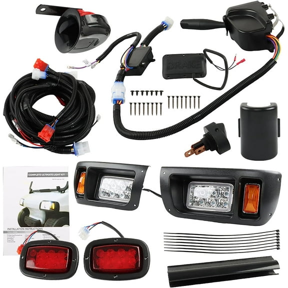 ALL-CARB LED Headlight and Tail Light Kit Fits For Club Car DS Carts 1993-UP Golf Cart