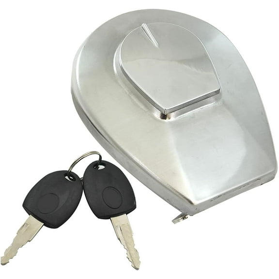 ALL-CARB Motorcycle Silver Fuel Gas Tank Cap Cover Fuel Filler Door Cover Replacement for VF VT500 700 750 1100