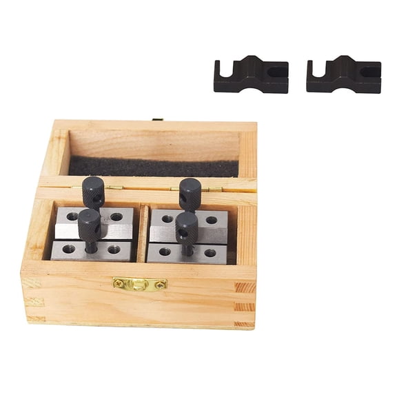 ALL-CARB Multi-Use V-Block 1-3/8 in x 1-3/8 in x 1-3/16 in V-Block and Clamp Hardened Steel Machinist Set