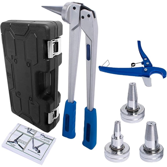 ALL-CARB PEX Tube Expansion Tool Kit Meets ASTM F1960 Standard with 1/2inch 3/4inch 1inch Expander Heads and Tube Cutting Plier for Propex Expansion