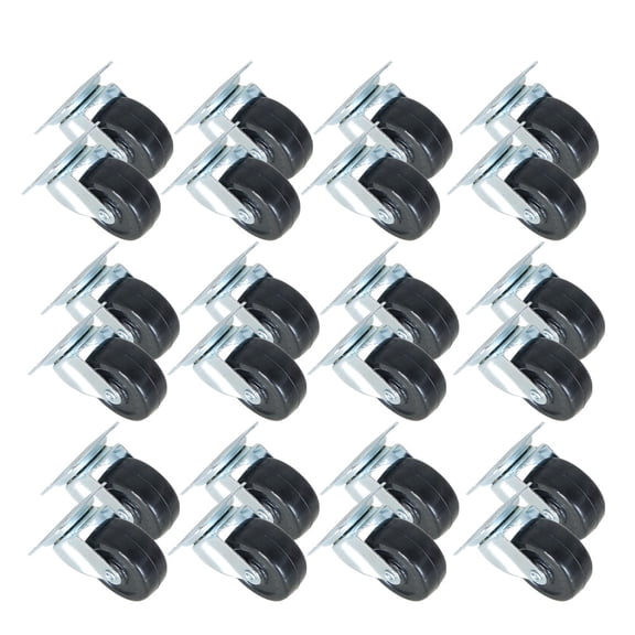 ALL-CARB Pack 24 2" Swivel Caster Wheels Rubber Base With Top Plate & Bearing Heavy Duty
