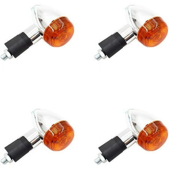 ALL-CARB Pack of 4 Motorcycle Turn Signal Lights - Front Rear Blinker Indicator Light Amber Replacement for Honda Kawasaki Suzuki Yamaha Motorcycle Standard Custom Bike Cruiser Chopper