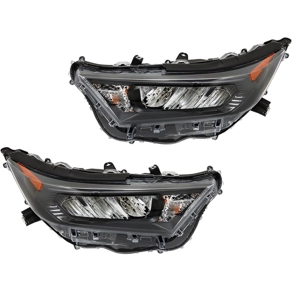ALL-CARB Pair LED Headlight Assembly Chrome Replacement for 2019-2022 Toyota Rav4 LE/XLE