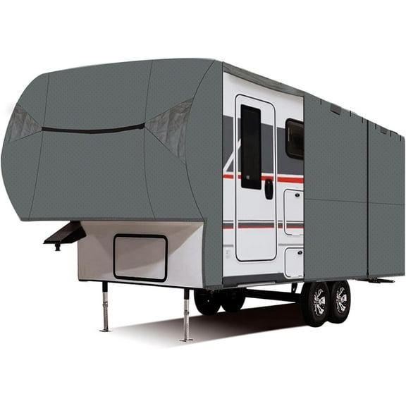 ALL-CARB RV Cover Motorhome RV Outdoor Camper Cover Replacement for 33-37 Foot Four Layers of Non-Woven Fabric on The Top of 5th Wheel