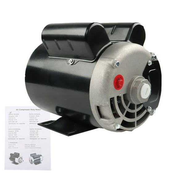 ALL-CARB Single Phase Electric Motor 3.7 HP 3450 RPM 56 Frame 5/8" Shaft 230 V