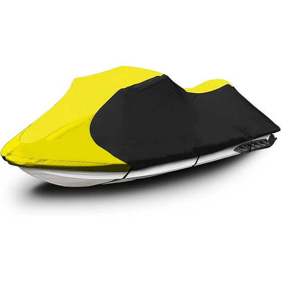 ALL-CARB Super Heavy-Duty 126-135(3 Seater) TOP Cover Trailerable Cover Black + Red Color Replacement for PWC Watercraft Jet Ski Motorcycle Boat Cover