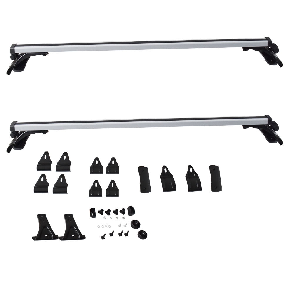 ALL-CARB Universal 48"" Inch (120CM) 330LB (150KG) Car Top Roof Cross Bar Luggage Cargo Carrier Rack w/ 3 Kinds Clamp Silver Universal Roof Rack Cross Bars