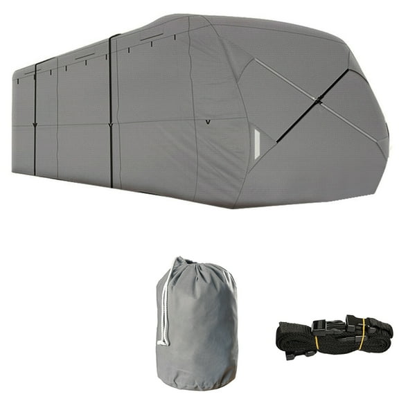 ALL-CARB Upgraded Extra Thick Grey 4 Layers 30'-33' Travel Trailer RV Cover Camper Cover All-Weather Protection