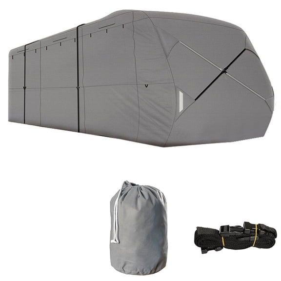 ALL-CARB Upgraded Extra Thick Grey 4 Layers 30'-33' Travel Trailer RV Cover Camper Cover All-Weather Protection