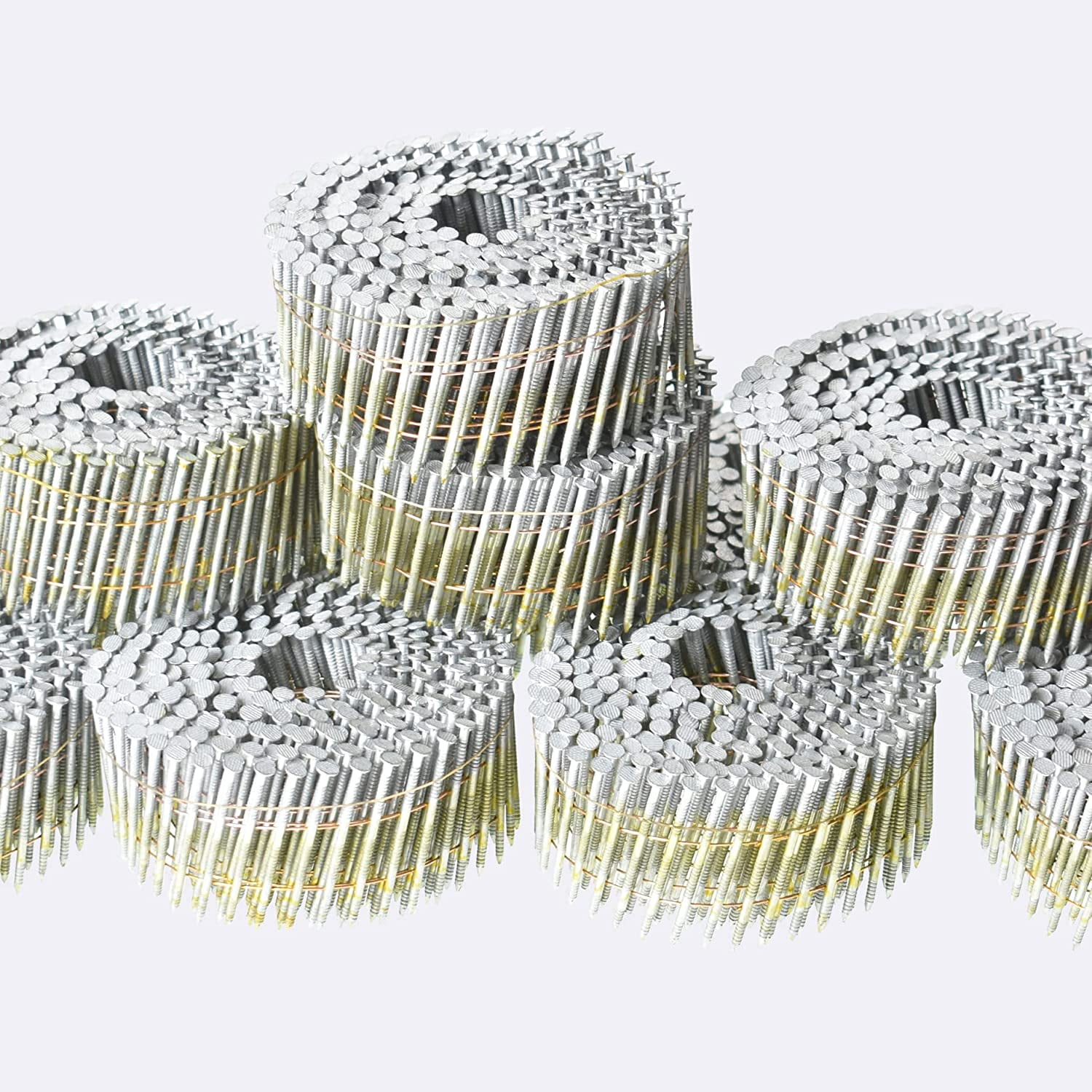ALL-CARB Wire Coil Siding Nails - 2-1/2 x 0.092 Ring Shank 15 Degree ...