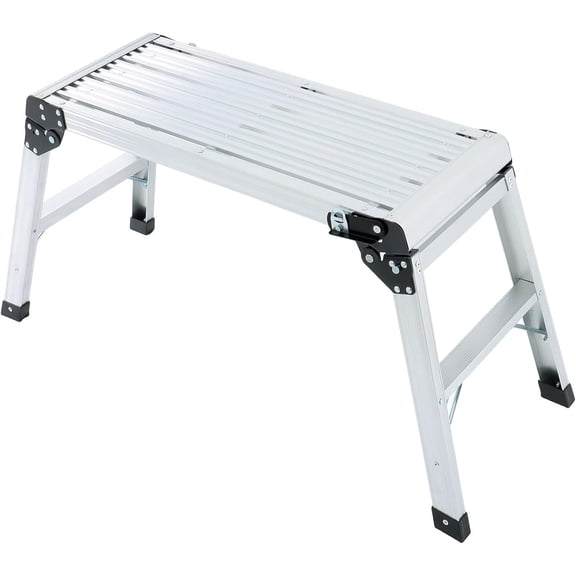 ALL-CARB Work Platform Aluminum Step Ladder Heavy Duty Foldable Aluminum Platform 330LBS Capacity