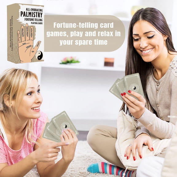 ALL-EMBRACING PALMISTRY FORTUNE TELLING PLAYING CARDS - Unique Oracle Cards, Hand Reading Game, Mystic Divination Deck for Adults