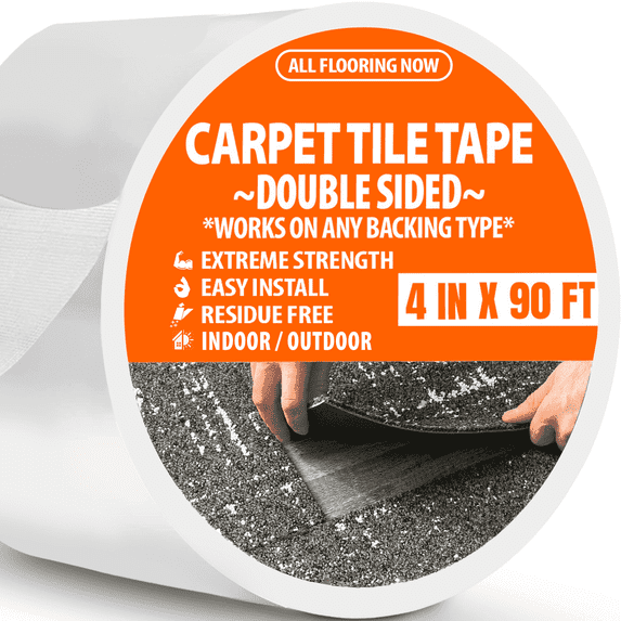 Carpet Tile Tape Wide Double Sided 4in x 90ft Heavy Duty Rug Tape Residue Free Indoor Outdoor All Flooring Now
