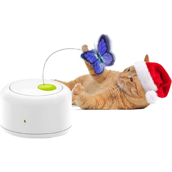 ALL FOR PAWS Cat Toys Flutter Bug Cat Wand Toy Interactive Cat Toy Cat Fun Playing Toys Kitten Toys (with Shiny Butterfly)
