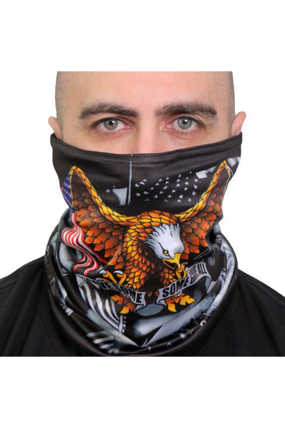 "ALL GAVE SOME" "SOME GAVE ALL", TUBE NECK GAITER - Soft Breathable 100% Polyester Microfiber Lined Neck Warmer Face Cover NECK GAITER MASK