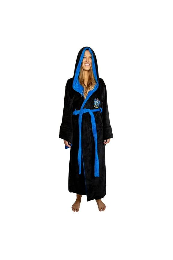 ALL HOUSES Adult Fleece Hooded Bathrobe (One Size)