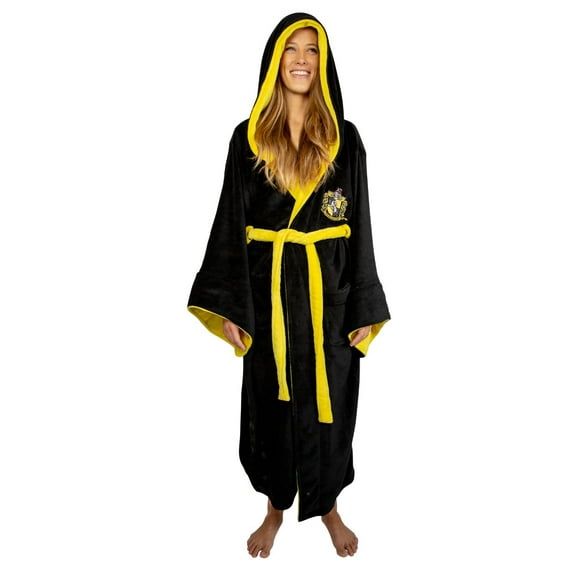 ALL HOUSES Adult Fleece Hooded Bathrobe (One Size)