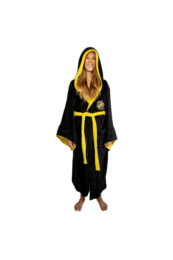 ALL HOUSES Adult Fleece Hooded Bathrobe (One Size)