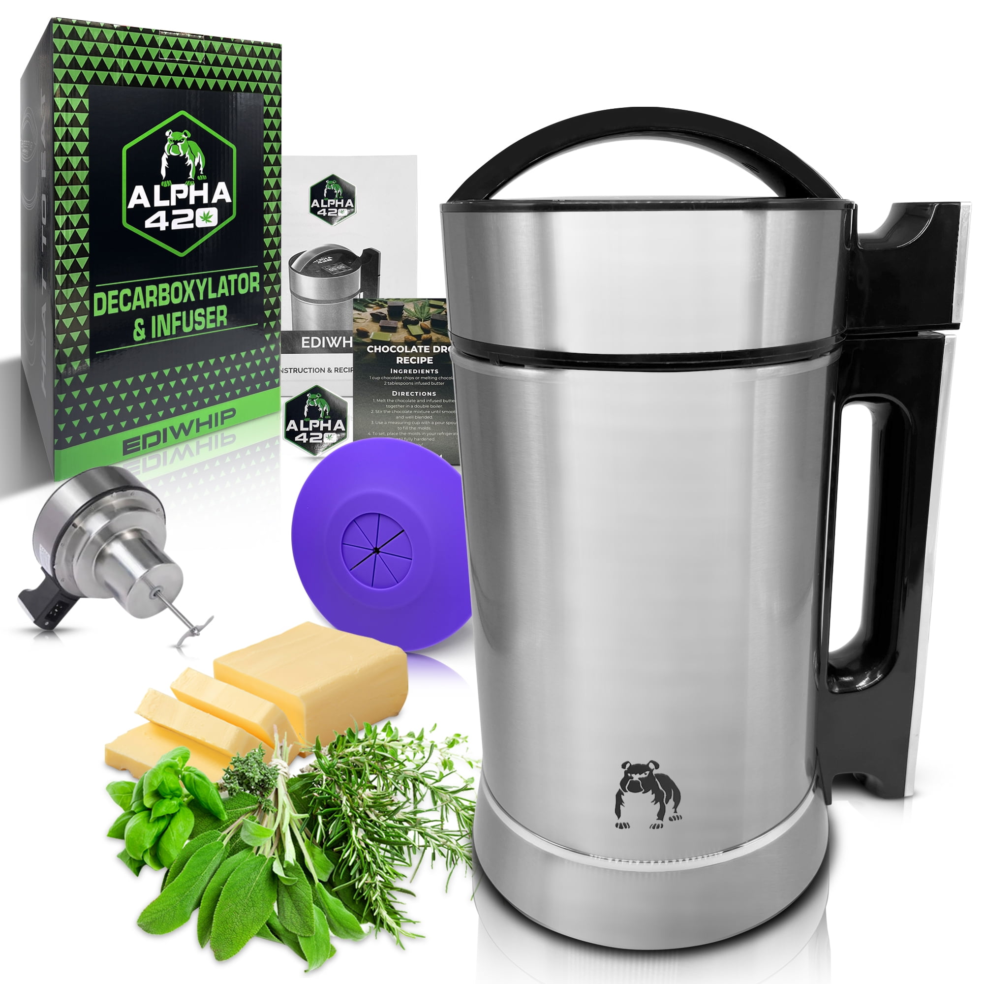 Infusion Buds Butter Infuser Machine- Herbal Butter Maker Machine | Herbal Butter & Oil Infuser Machine. Butter Machine | Includes Decarb Box and