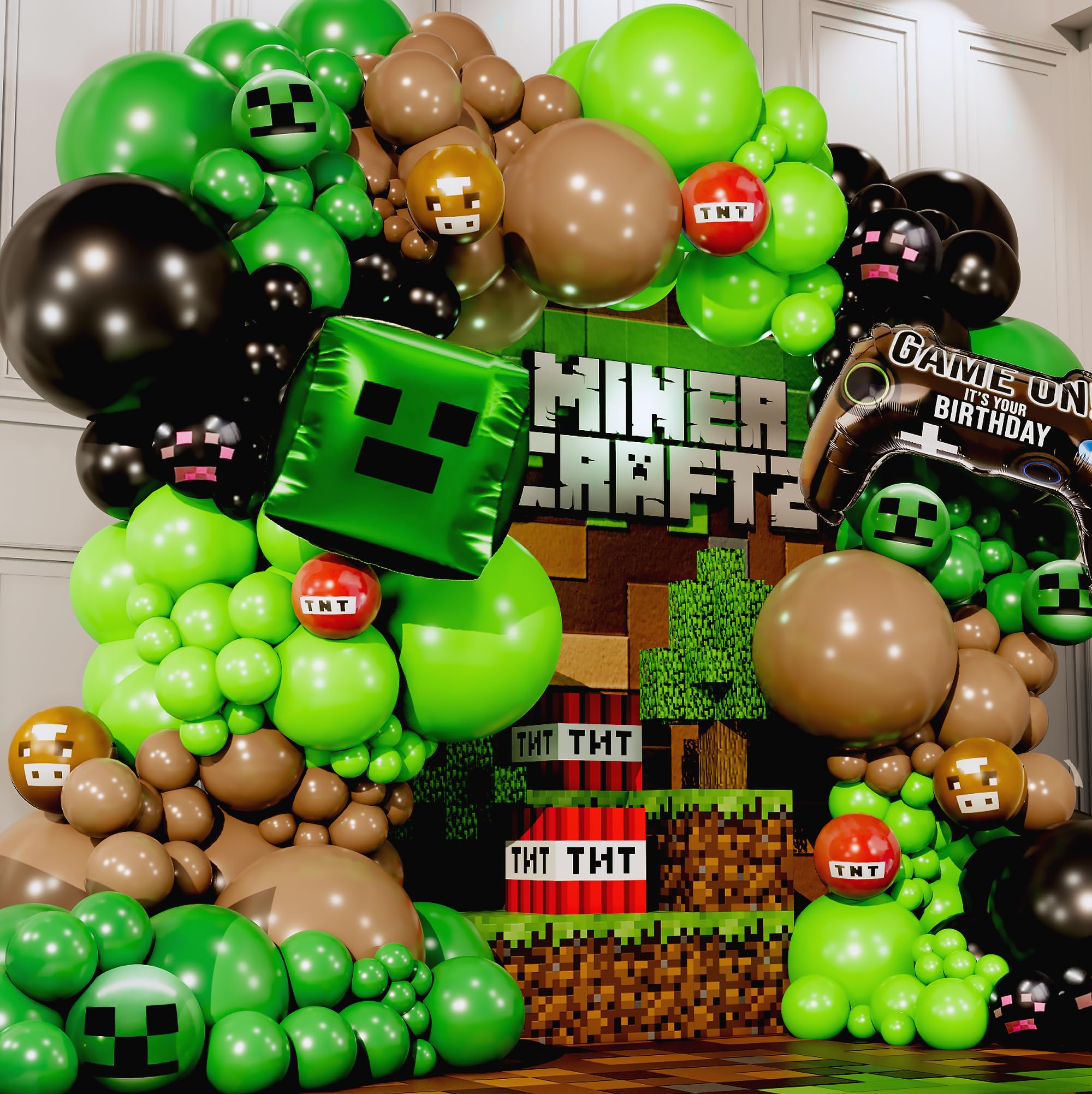 ALL-IN-1 Pixel Balloon Arch Kit with BONUS Creeper & Controller ...
