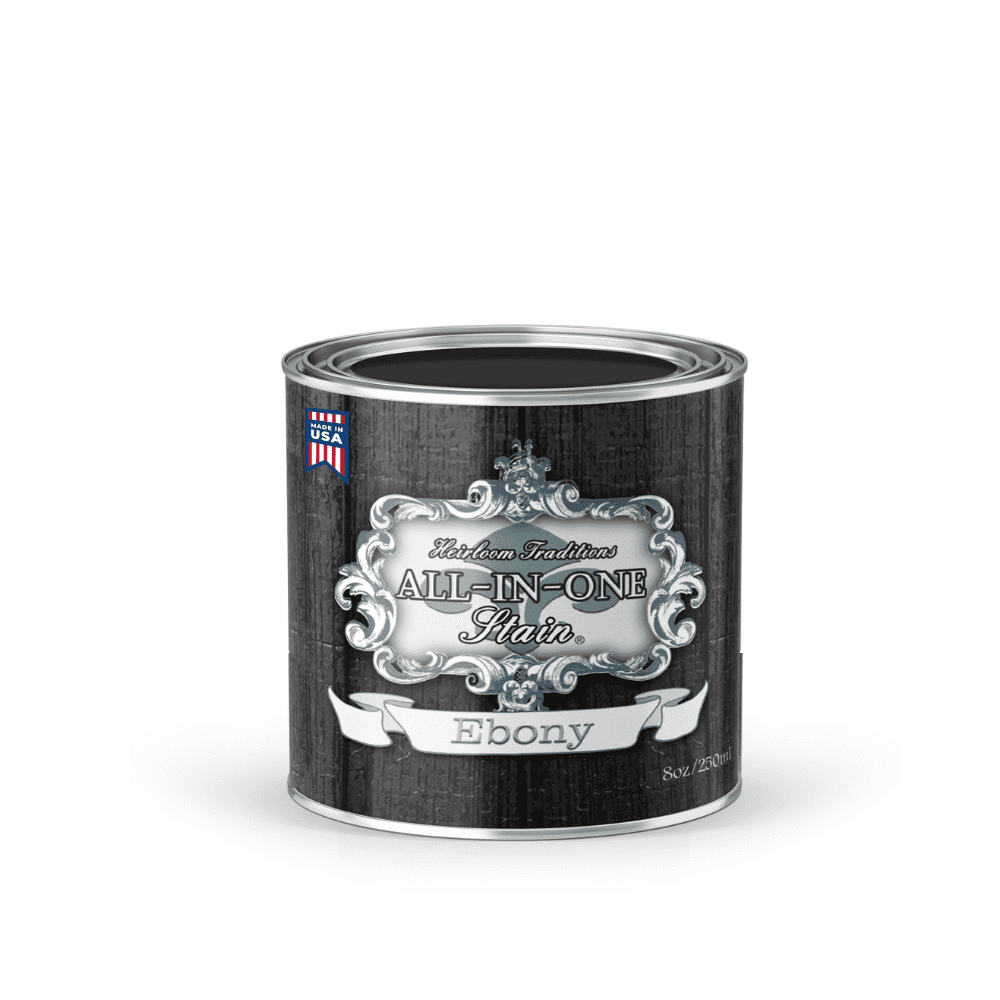 Heirloom Traditions ALL-IN-ONE Gel Stain, Ebony (warm black), 8oz Sample -  No Sanding or Sealer needed, Oil Based for Interior/Exterior use