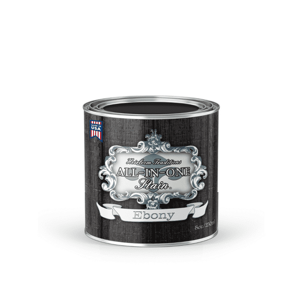 Heirloom Traditions ALL-IN-ONE Gel Stain, Ebony (warm black), 8oz Sample - No Sanding or Sealer needed, Oil Based for Interior/Exterior use