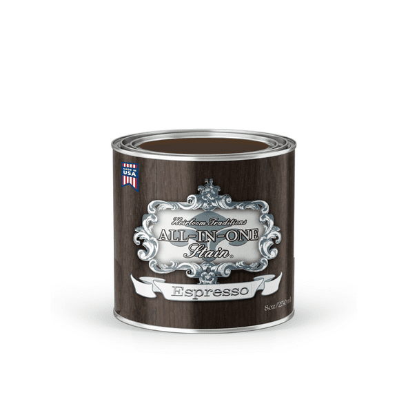 Heirloom Traditions ALL-IN-ONE Gel Stain, Espresso (deep brown), 8oz Sample -  No Sanding or Sealer needed, Oil Based for Interior/Exterior use