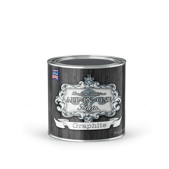 Heirloom Traditions ALL-IN-ONE Gel Stain, Graphite (steel gray), 8oz Sample - No Sanding or Sealer needed, Oil Based for Interior/Exterior use