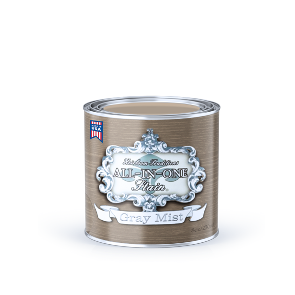 Heirloom Traditions ALL-IN-ONE Gel Stain, Gray Mist (warm gray), 8oz Sample - No Sanding or Sealer needed, Oil Based for Interior/Exterior use