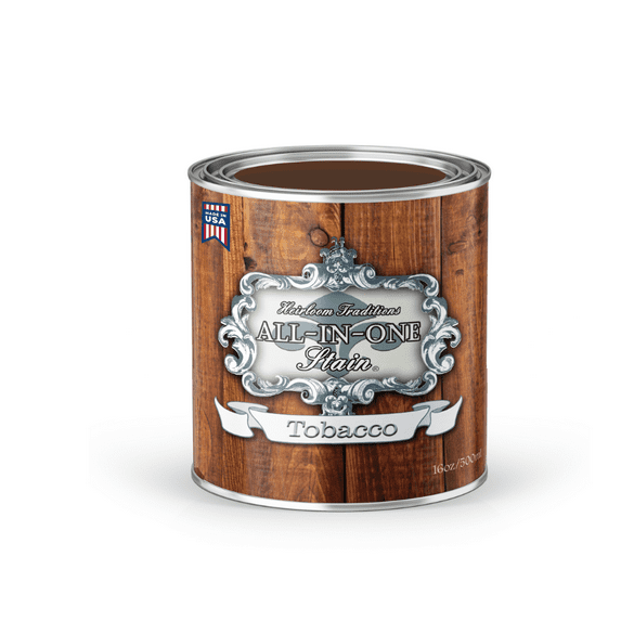Heirloom Traditions ALL-IN-ONE Gel Stain, Tobacco (rich brown), Pint - No Sanding or Sealer needed, Oil Based for Interior/Exterior use