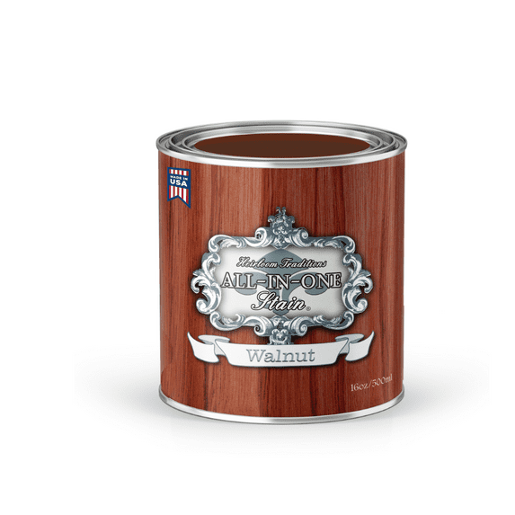 Heirloom Traditions ALL-IN-ONE Gel Stain, Walnut (rich brown with red undertones), Pint - No Sanding or Sealer needed, Oil Based for Interior/Exterior use